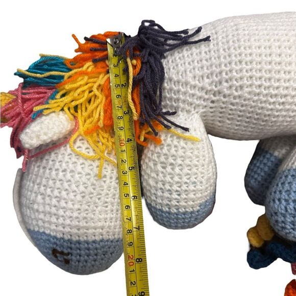 Handmade White large Crochet Unicorn Plush Toy - Picture 5 of 6